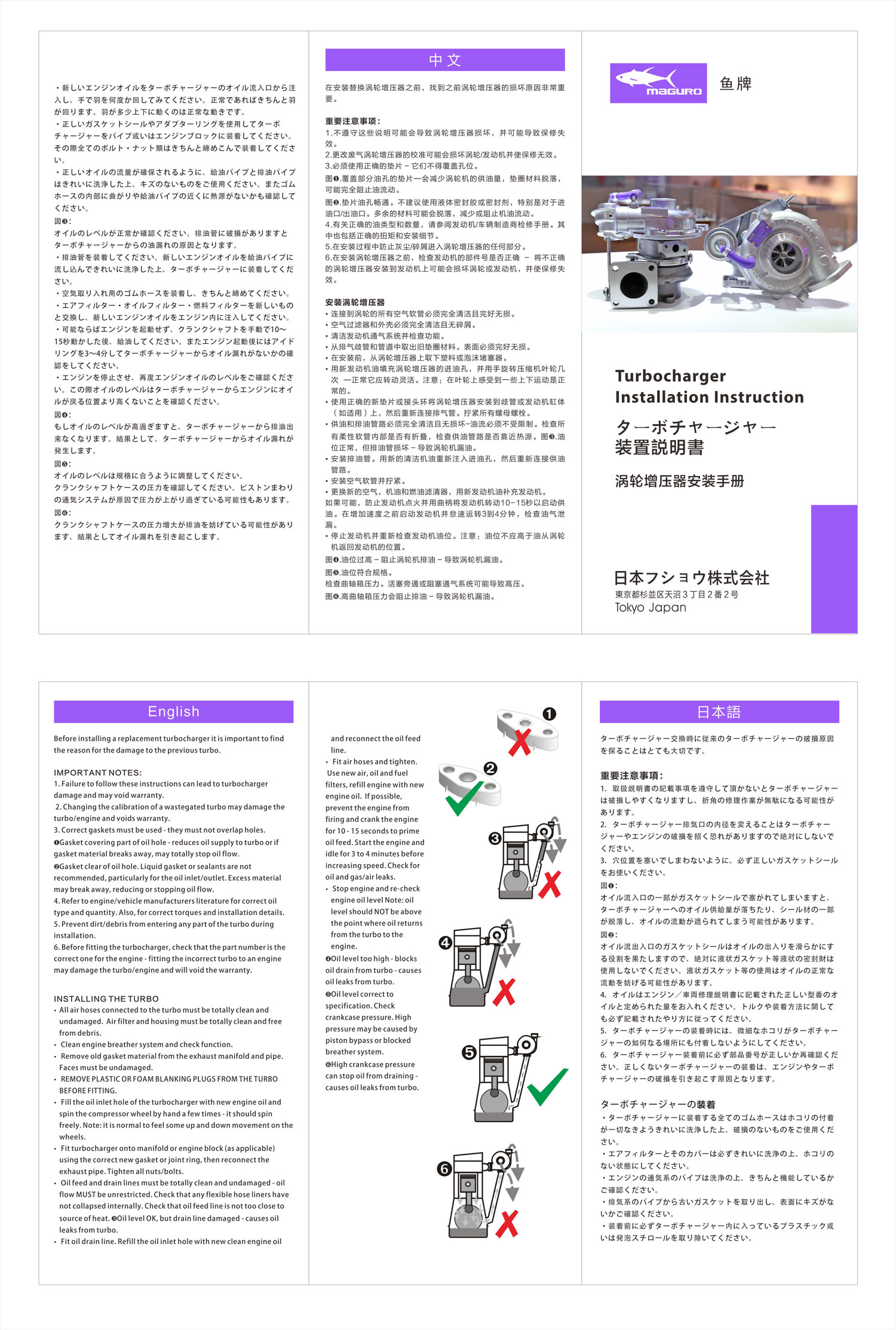 MAGURO鱼牌涡轮增压器说明书